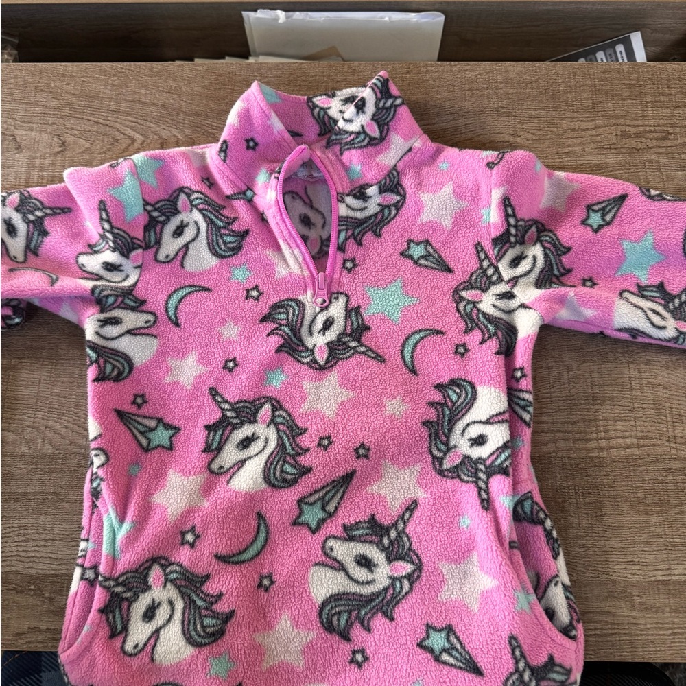 Pink Unicorn Fleece Pullover